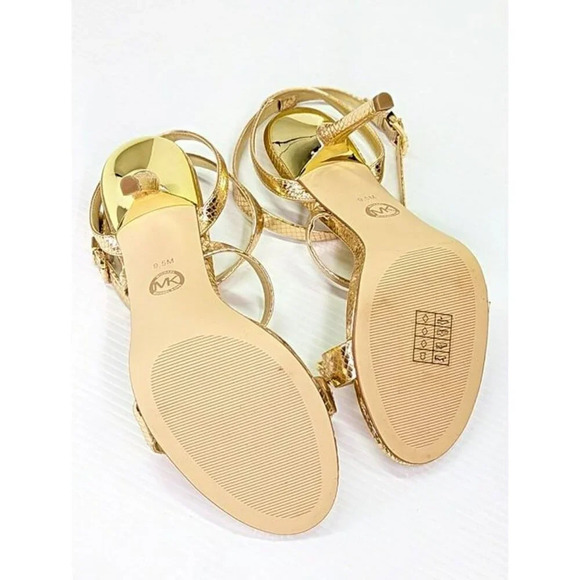 Michael Kors Asha Embellished Snake Embossed Leather Sandal Size 9.5 (MSRP $225) - Picture 11 of 12